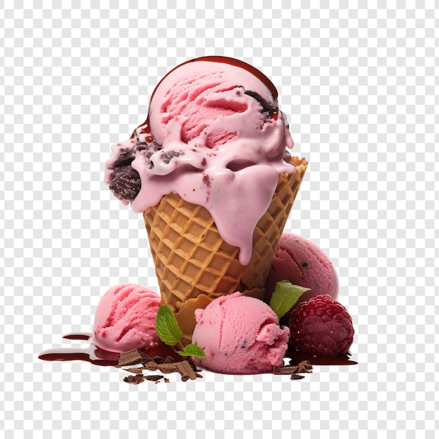 Free PSD neapolitan ice cream isolated on transparent background