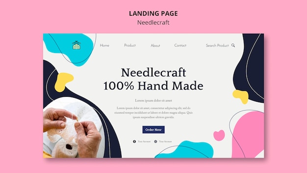 Free PSD needlecraft landing page design