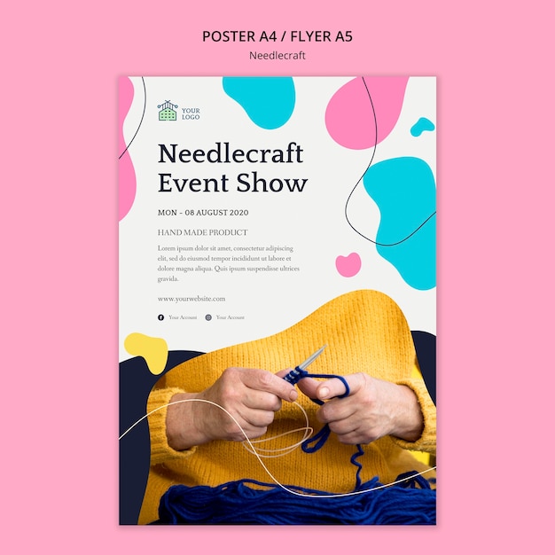 Free PSD needlecraft poster template concept