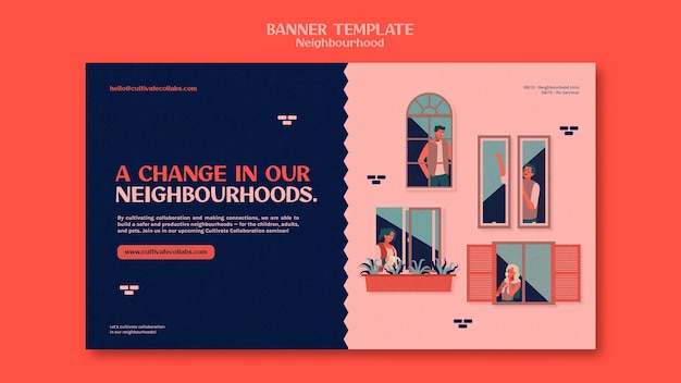 Neighborhood seminar horizontal banner template