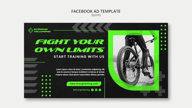 Neon green biking social media promo template