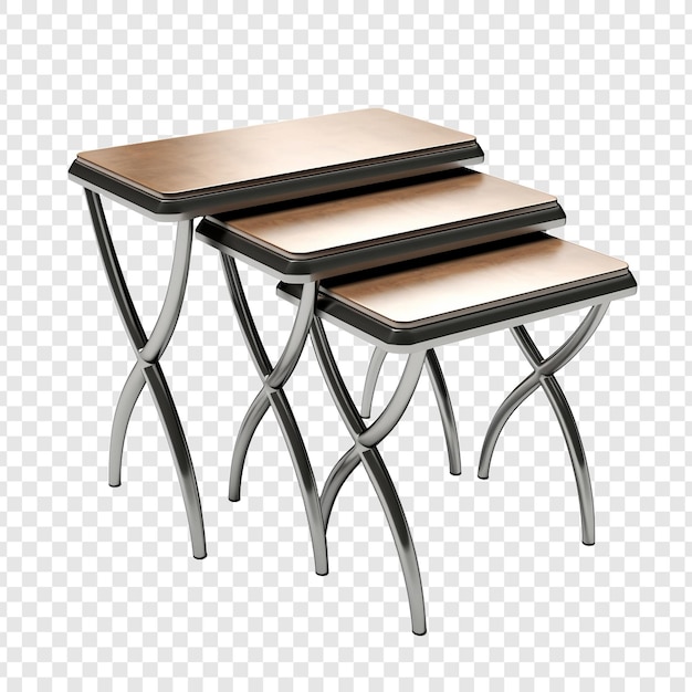 Free PSD nesting tables isolated on transparent background