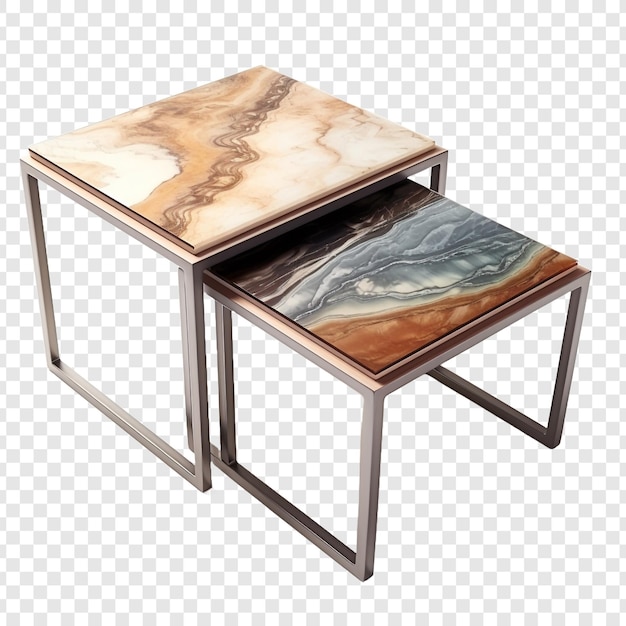 Nesting tables isolated on transparent background