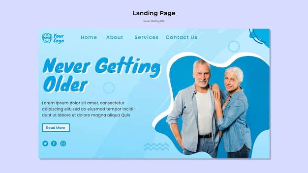 Never getting old landing page template