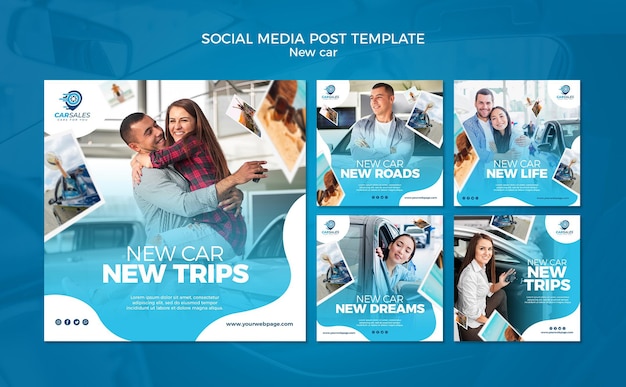 New car concept social media post template