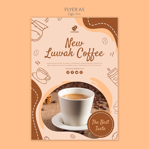 Free PSD new coffee flyer print template