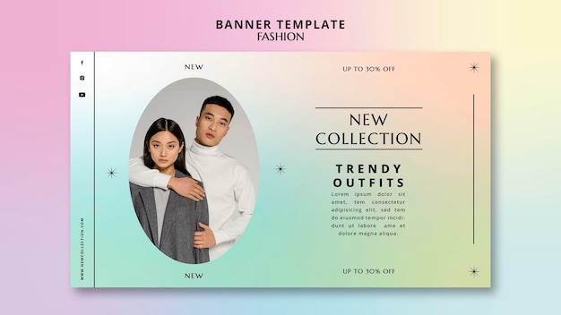 New collection horizontal banner template