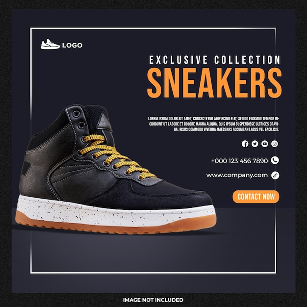 Free PSD new collection sneakers social media template