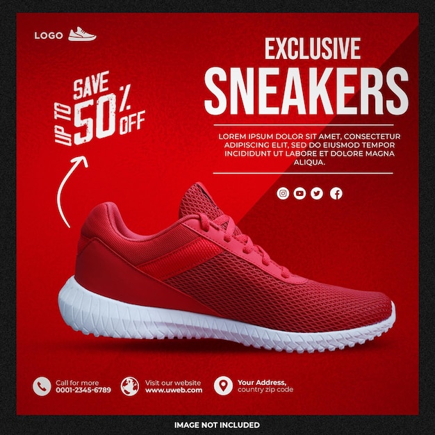 New collection sneakers social media template