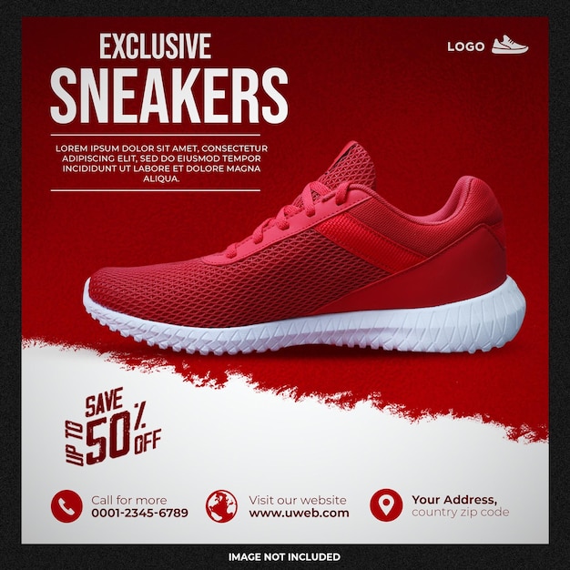 New collection sneakers social media template