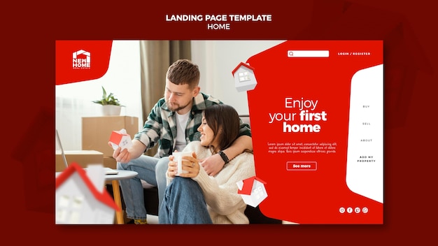 Free PSD new home landing page