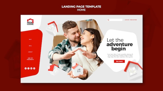 Free PSD new home landing page