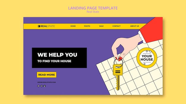 Free PSD new home real estate landing page template