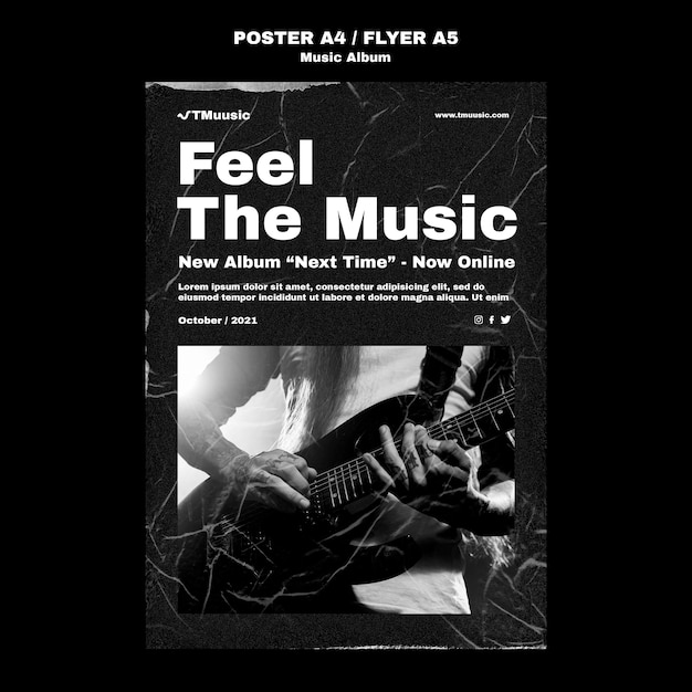 New music album poster template