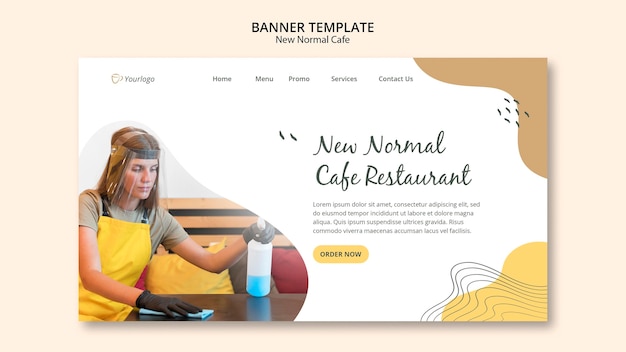 New normal cafe ad banner template