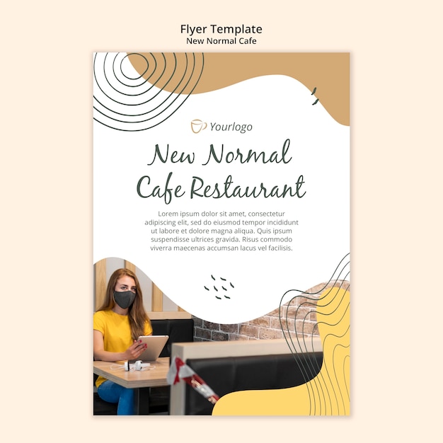 Free PSD new normal cafe flyer template