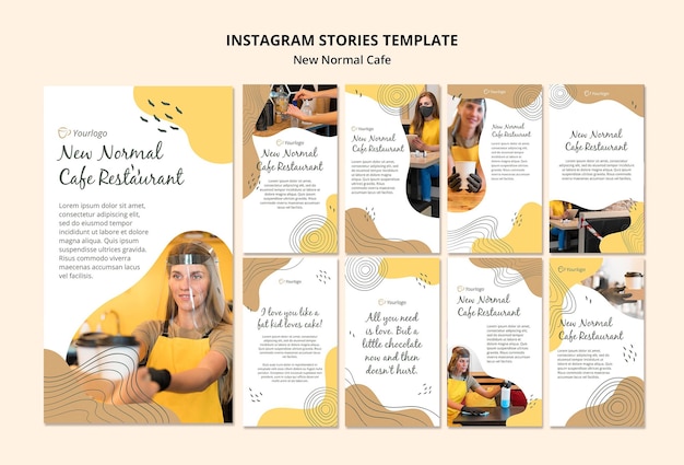 Free PSD new normal cafe instagram stories template