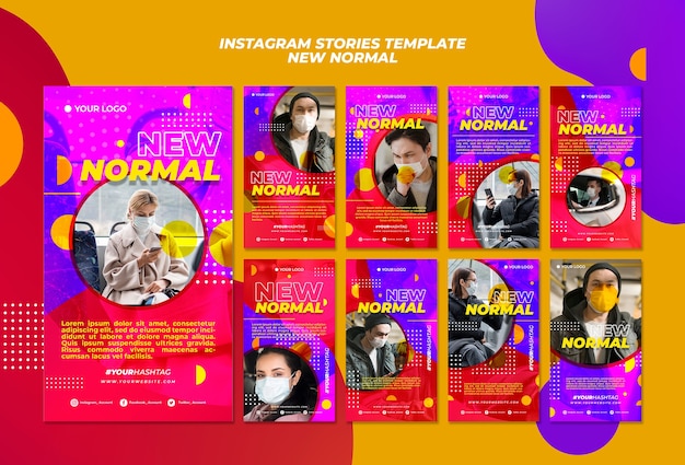 Free PSD new normal instagram stories