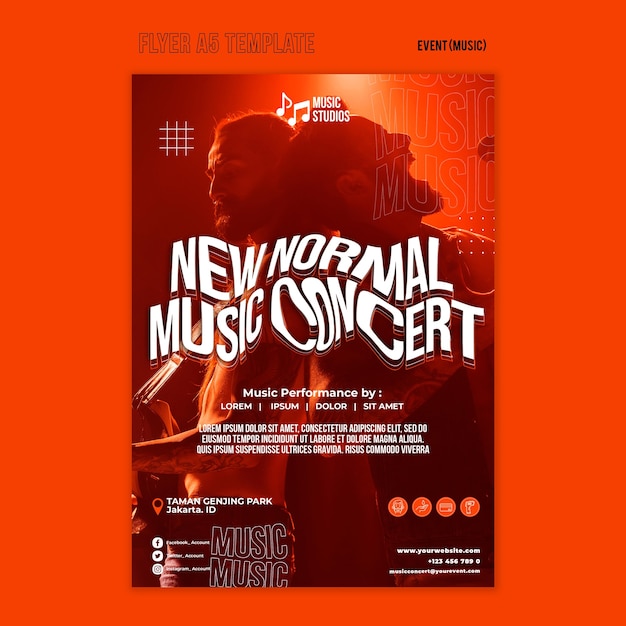 New normal music concert print template