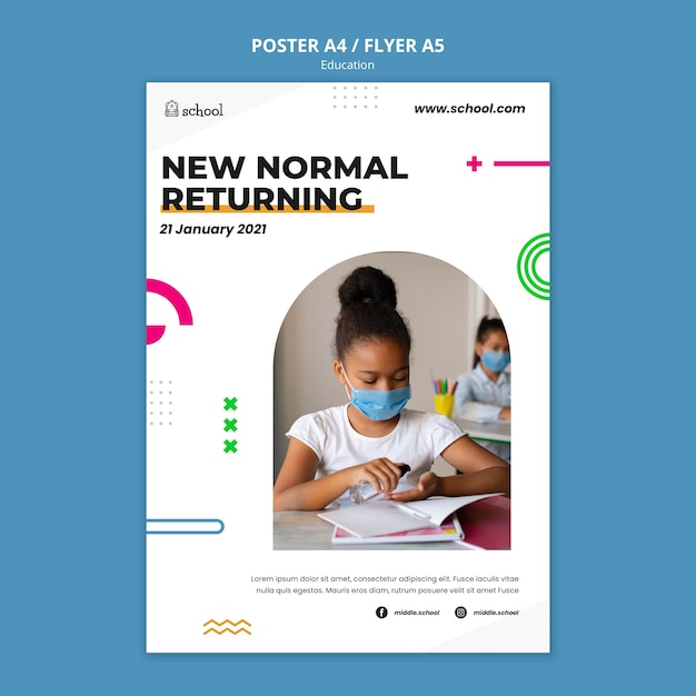 New normal returning poster template