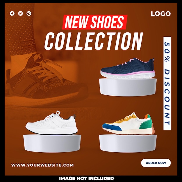 Free PSD new shoes collection social media post template design