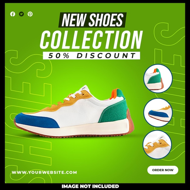 Free PSD new shoes collection social media post template design