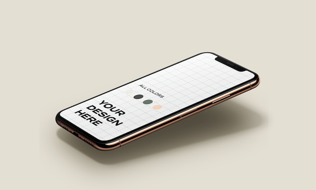 New smartphone mockup floating