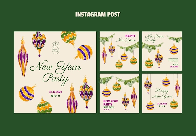 Free PSD new year 2023 celebration instagram posts