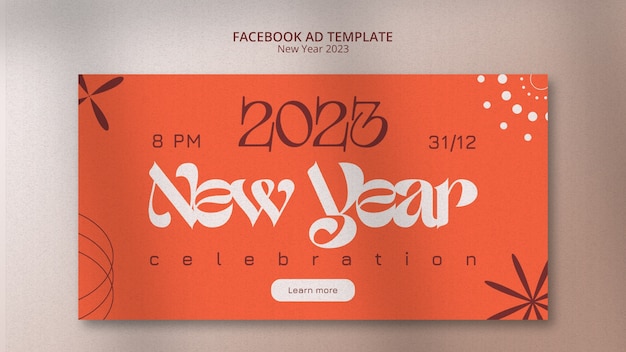 New year 2023 facebook ad template design