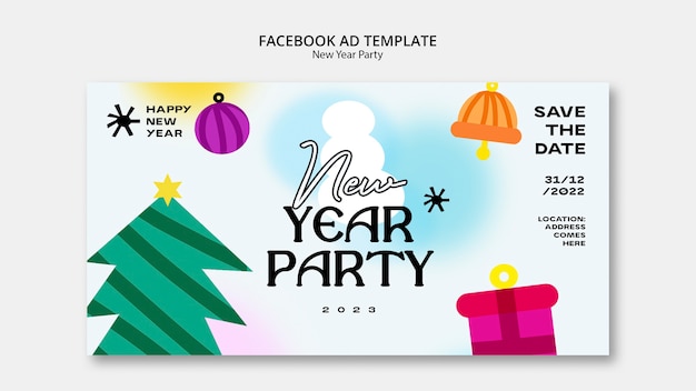 Free PSD new year 2023 facebook template