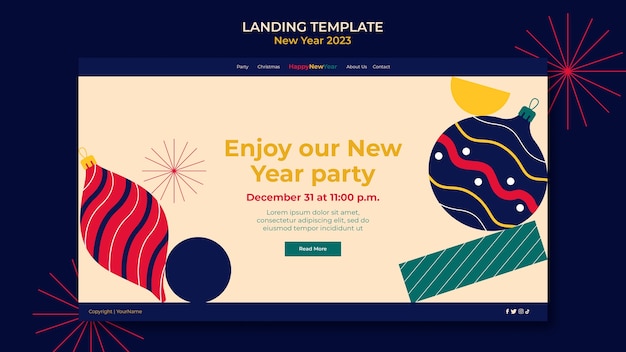 New year 2023 landing page template