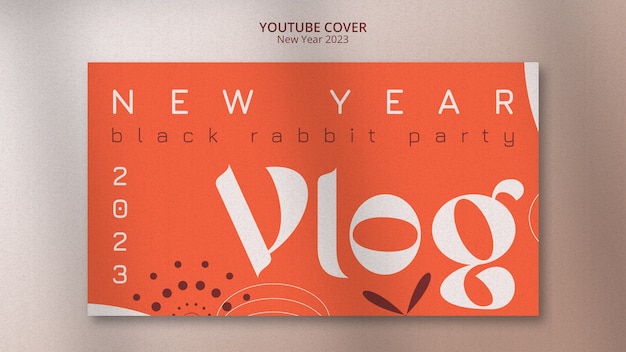 New year 2023 youtube cover template design