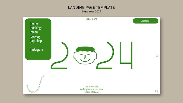 Free PSD new year 2024 template design