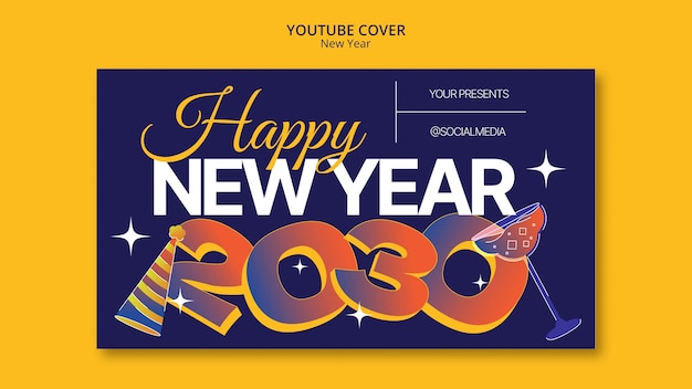 Free PSD new year 2024 template design