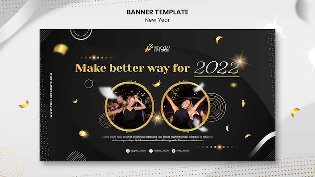 New year banner template design