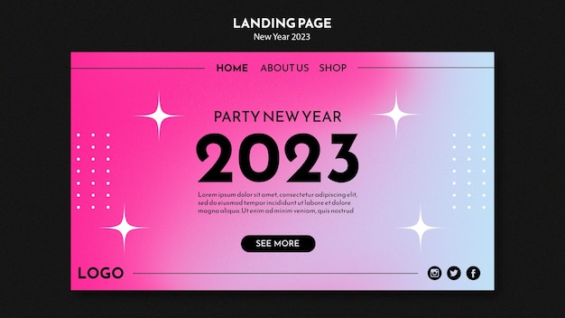 New year celebration landing page