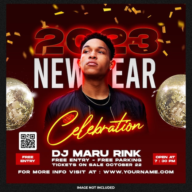 Free PSD new year celebration party pos