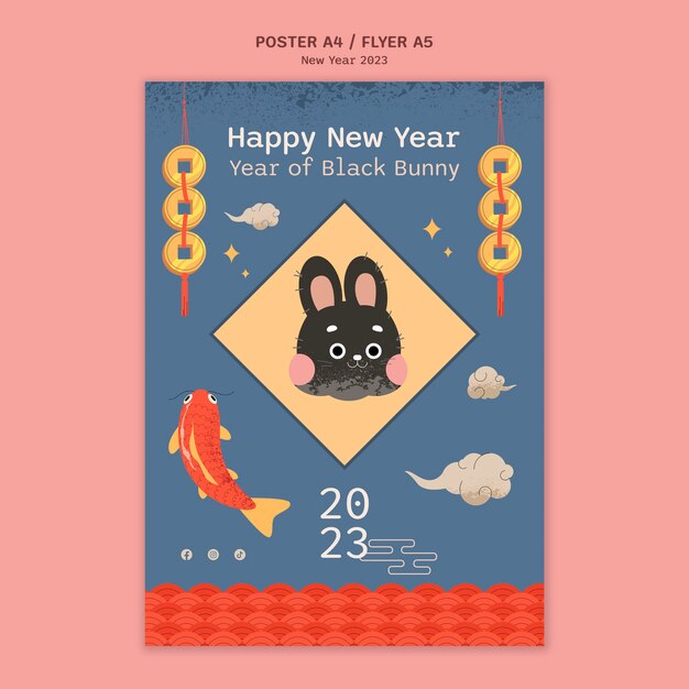 New year celebration poster template