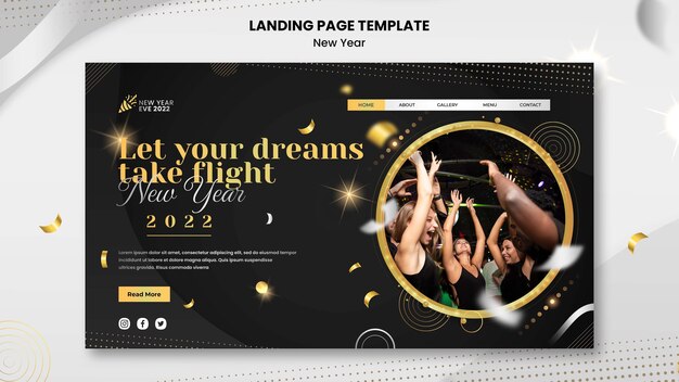 New year landing page template design