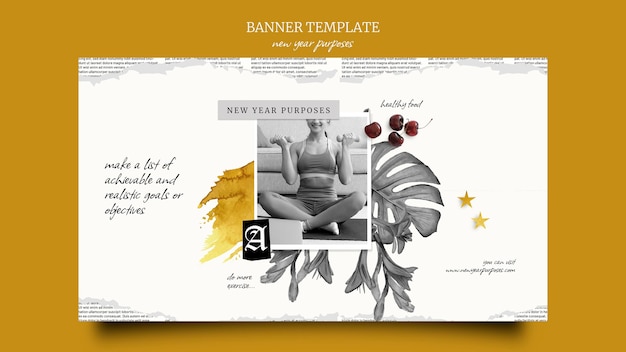 Free PSD new year purposes banner template