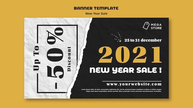 Free PSD new year sale banner template