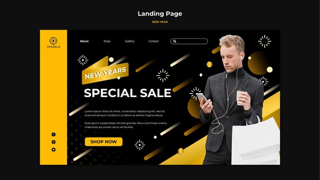 New year sale template landing page