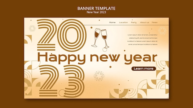 Free PSD new year template design