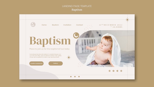 Free PSD newborn baptism landing page template