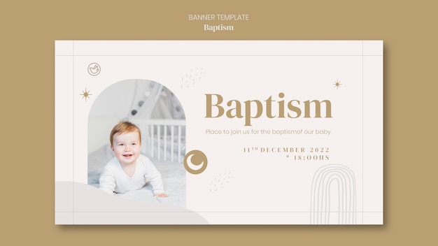 Free PSD newborn christian baptism banner template