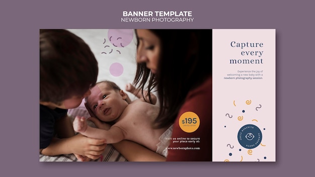 Free PSD newborn photography banner template