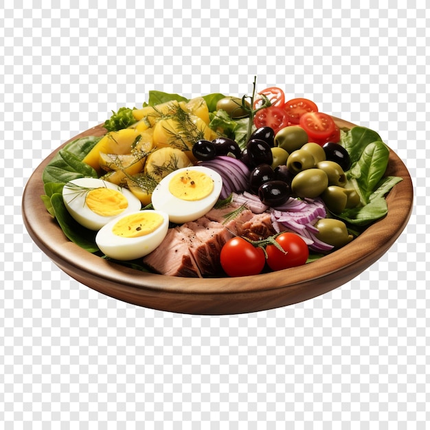 Free PSD nicoise salad isolated on transparent background