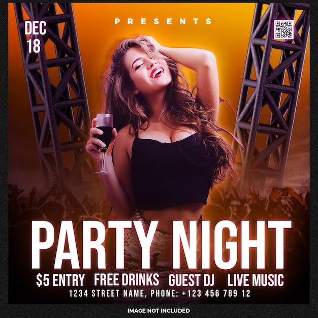 Night Party social media template