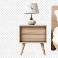 Free PSD nightstand isolated on transparent background