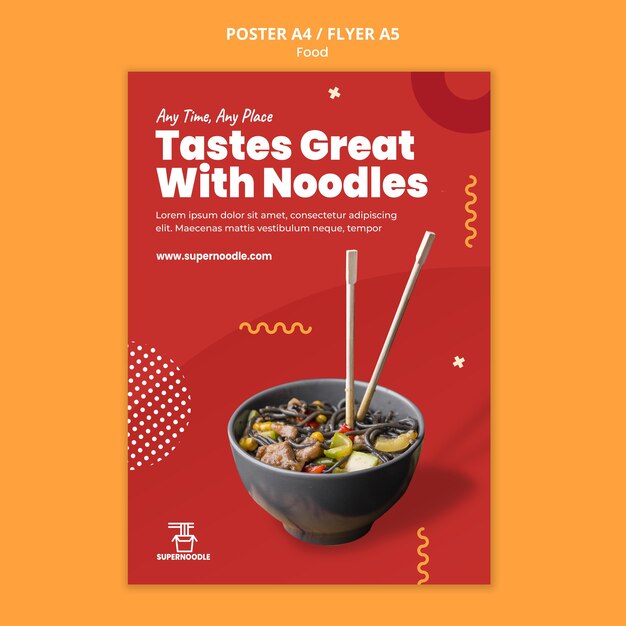 Noodles promo print template